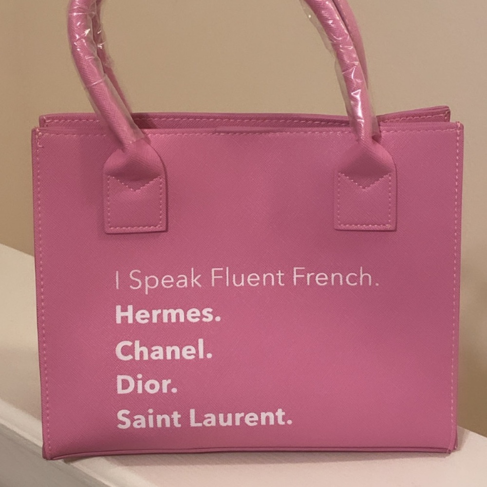 I speak French mini tote